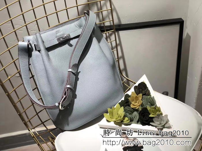 愛馬仕Hermess so kelly 水桶包 原版荔枝紋 斜挎包 0AM1748
